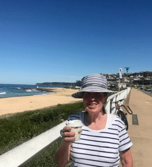 myra at the beach