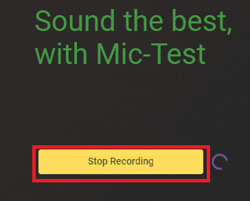 A screenshot demonstrating how to test your microphone.
