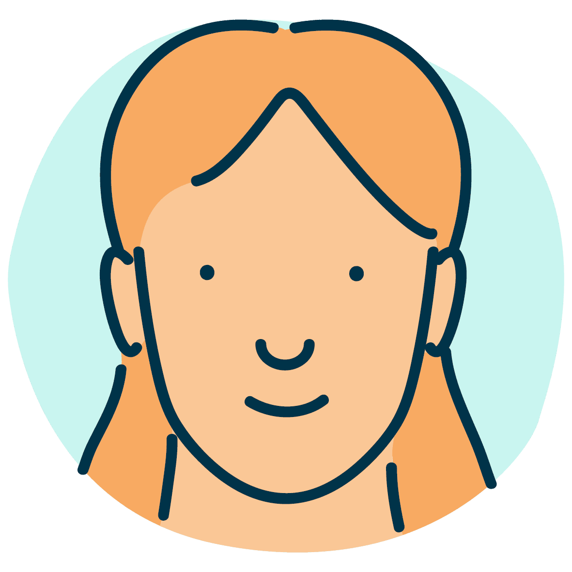 Smiling female icon