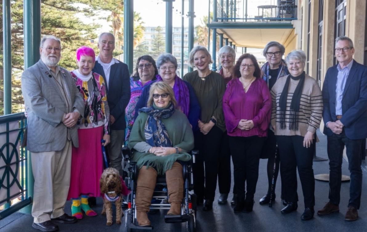The Dementia Australia Advisory Committee group photo on a balcony