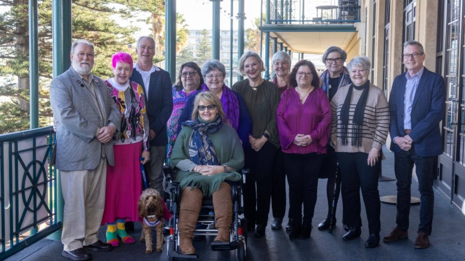The Dementia Australia Advisory Committee group photo on a balcony