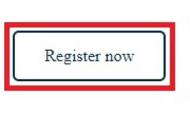 A screenshot of the registration button on the Talk with Ted website. The button reads "register now".