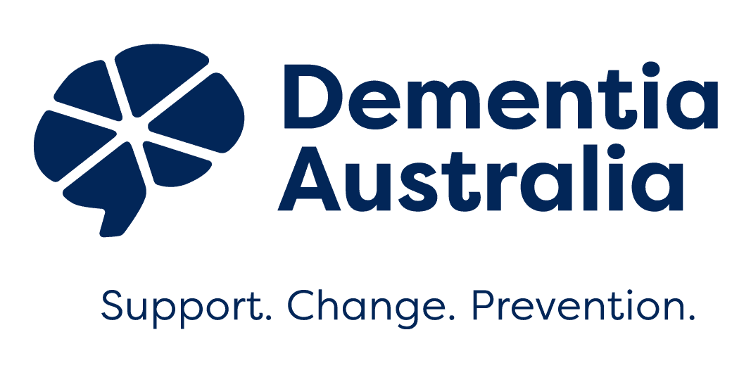 Dementia Australia logo, Support. Change. Prevention