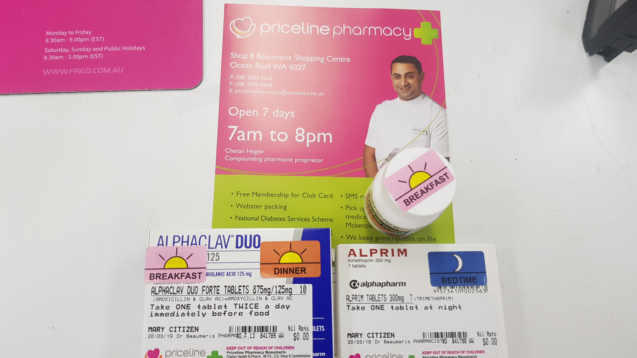 Priceline Beaumaris' updated stickers and handouts